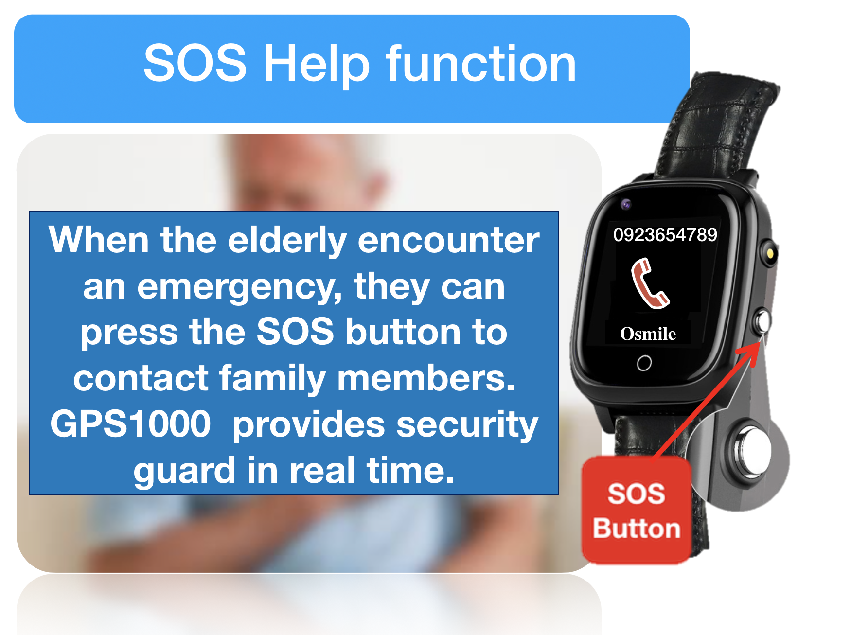 Ele, Localizador GPS, botón SOS y caída. Dispositivo Family Care