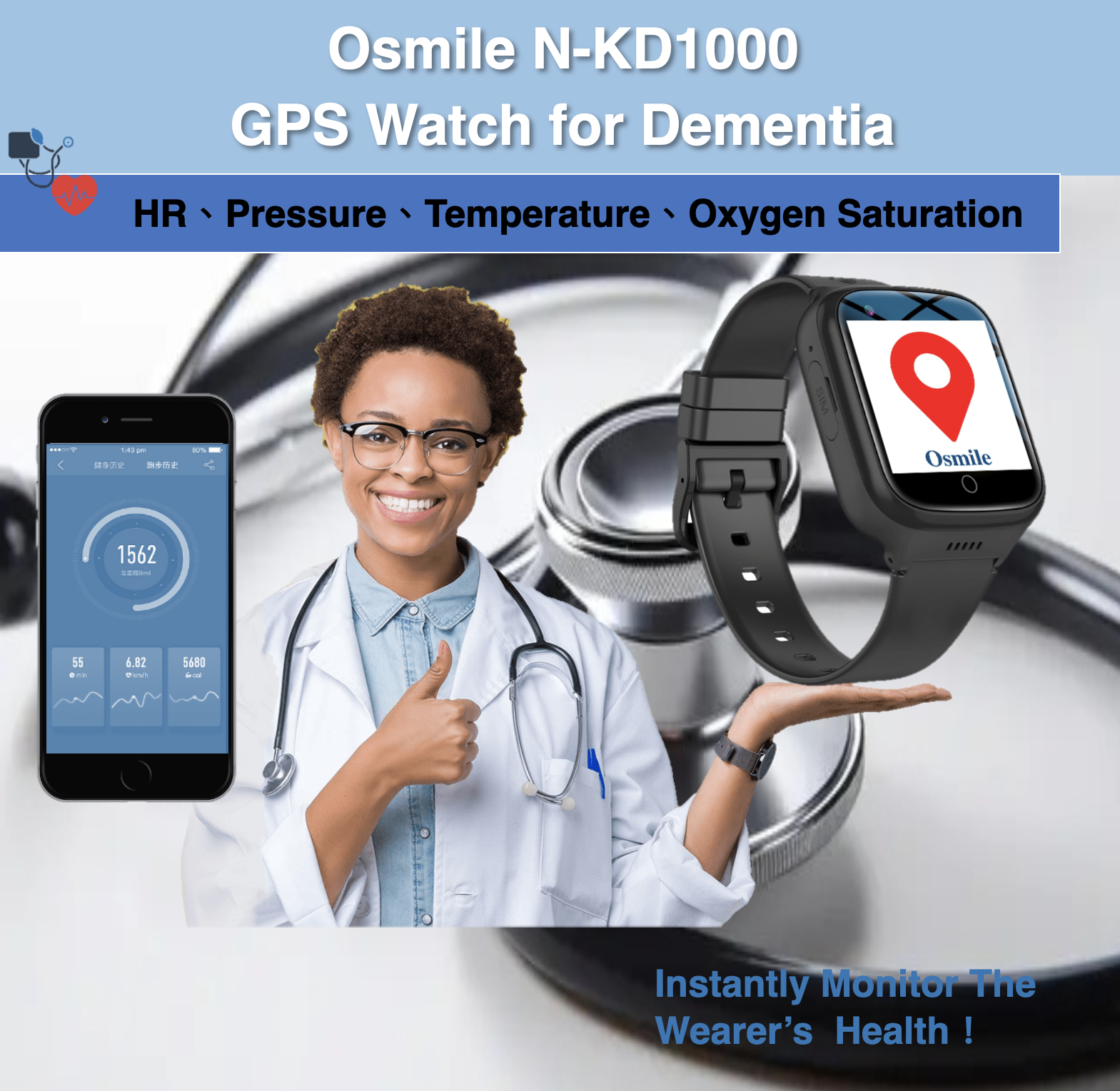Osmile GPS1000 GPS SOS Watch for elderly with Alzheimer