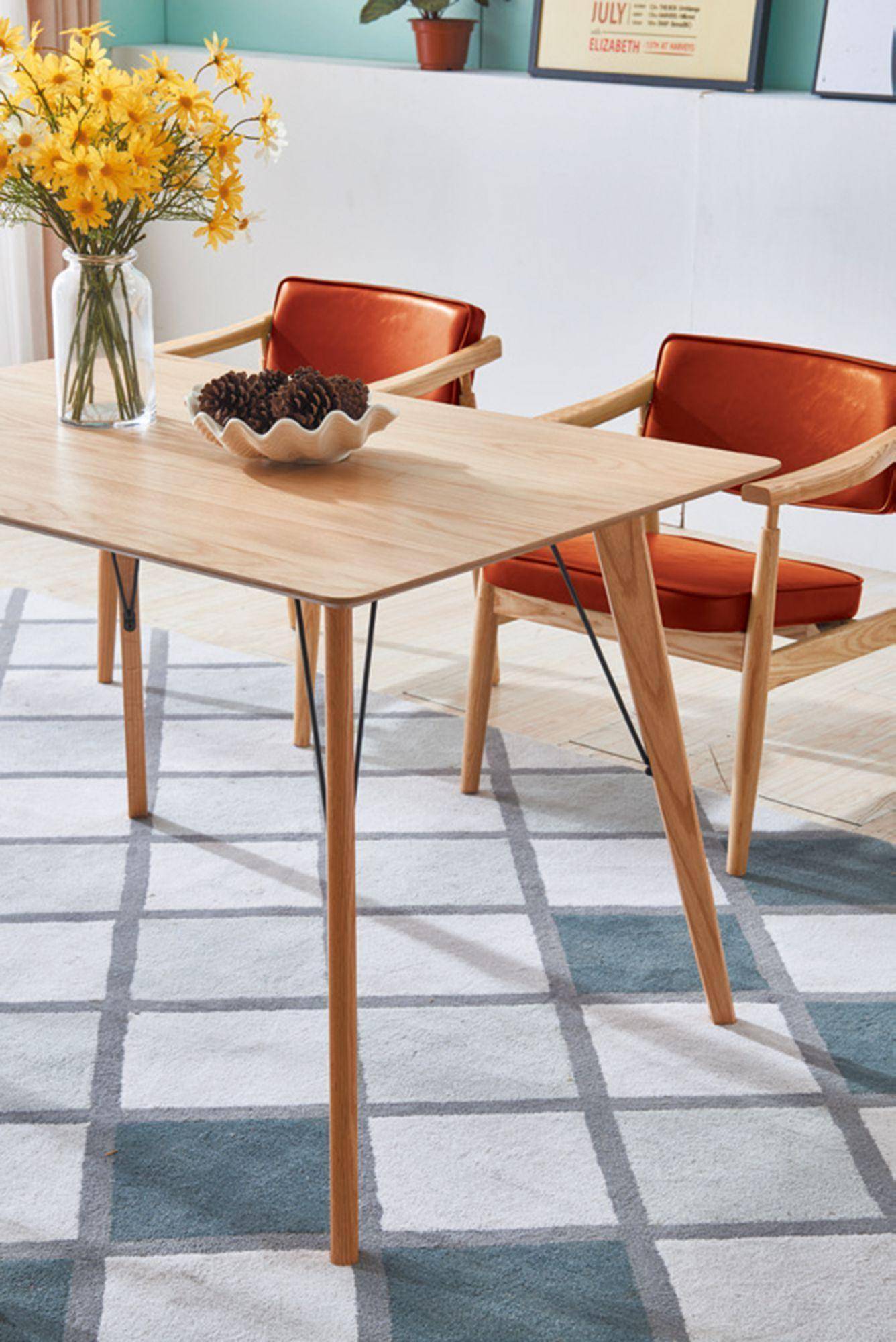 c018-734-2米兰达木纹餐桌