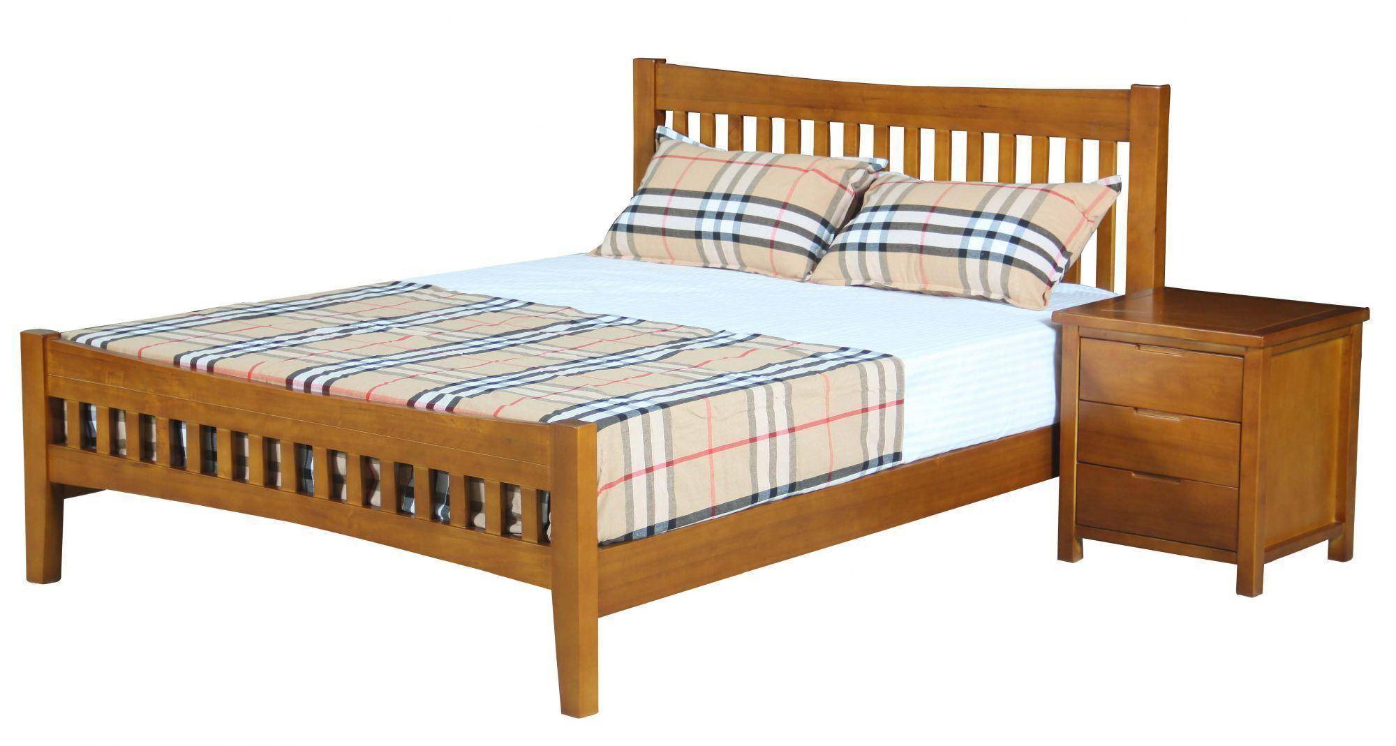 b018-088-4 伯斯5尺柚木色双人床