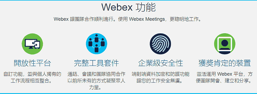 webex功能-團隊工作-開放平台-資安-會議