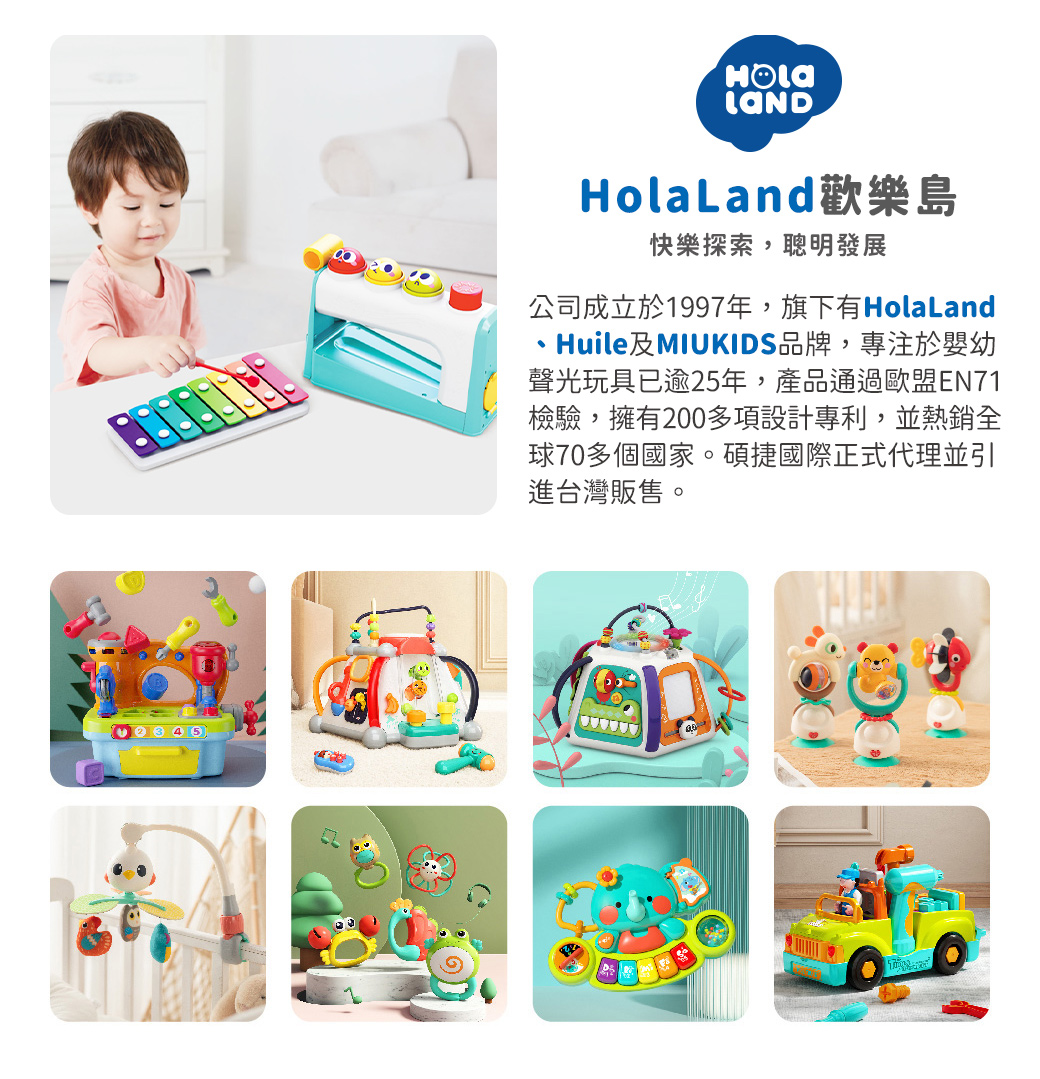HolaLand歡樂島 彩虹鎚球手敲琴 感統玩具
